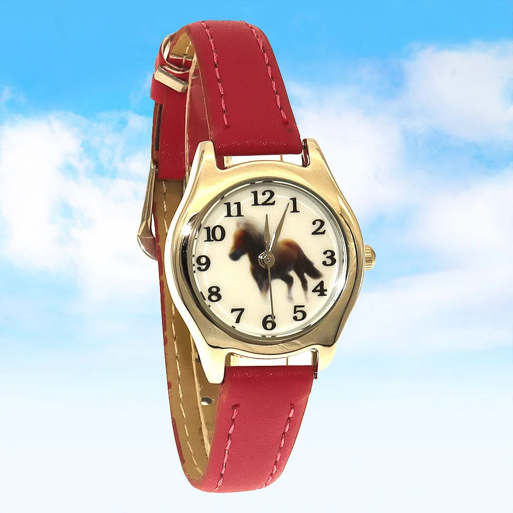 Kids Quartz Watch Animal Cartoon Leather Strap Fashion Wristwatch Student Watch