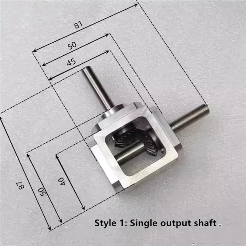 AB35-Spiral Bevel Gear Reducer 1M 20T 8MM الزاوية اليمنى محرك علبة التروس 1:1 Cross Commutator عكس المزدوج الإخراج