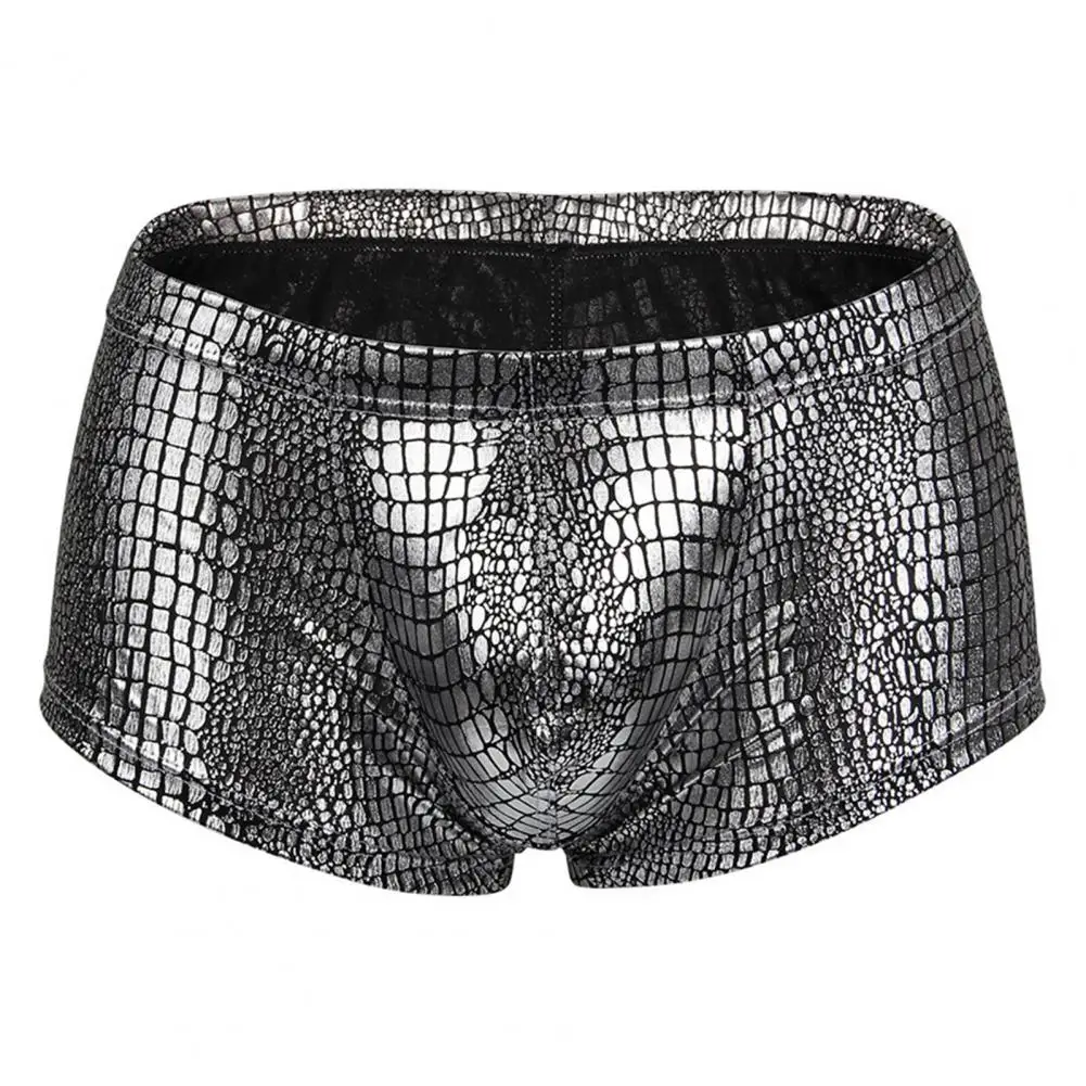 Snake Skin Pattern Boxer Shorts Men\'s Underwear Underpants Breathable Sexy Slim Panties Male Underpants Lingerie L-6XL