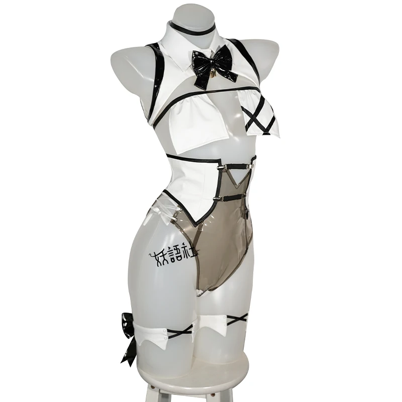 Bay Bae Cosplay Costume Game Anime NIKKE Bai Female Sexy Rabbit Girl Leather Uniform Headwear Gloves Socks Halloween Party Suit view 2
