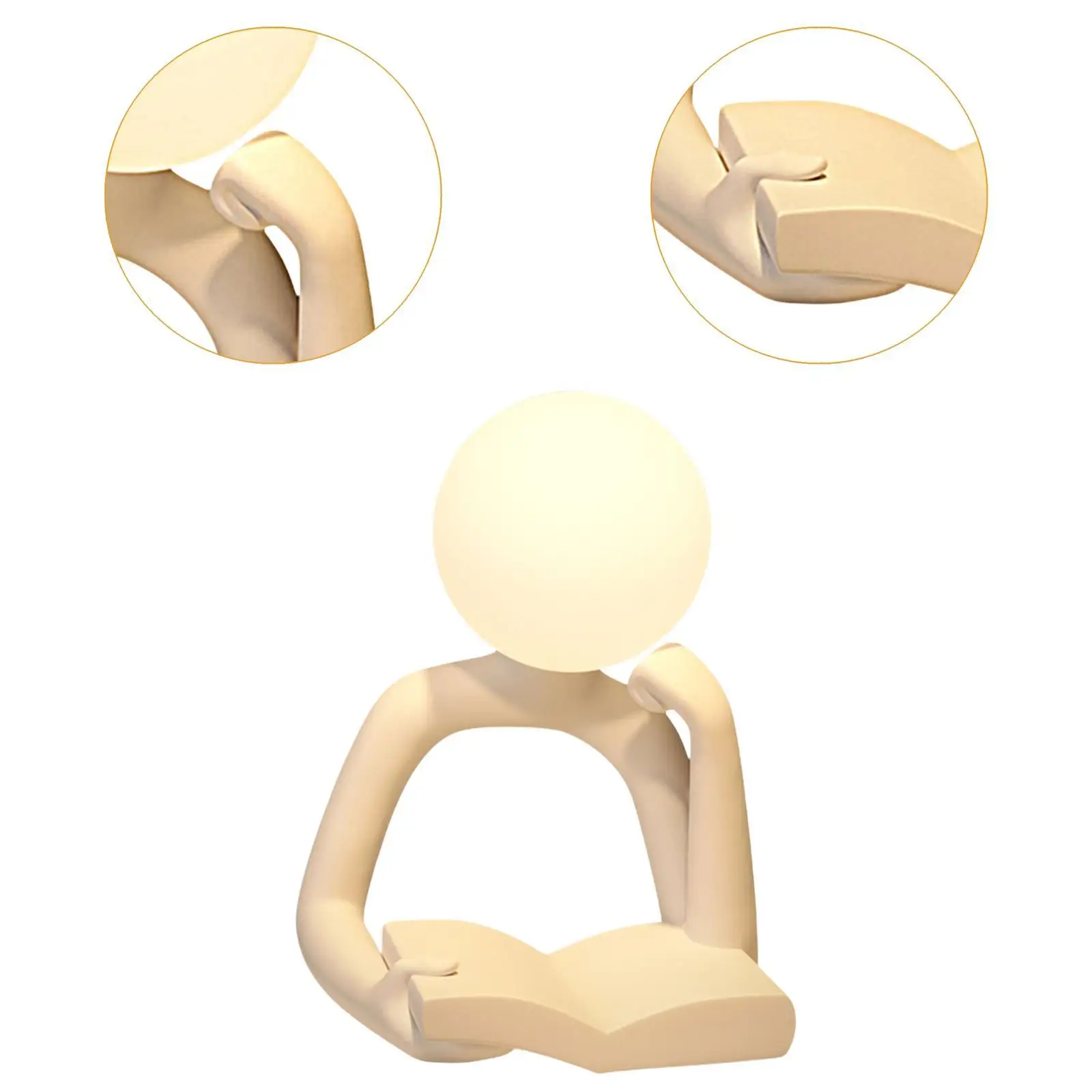 Night Light Figurine Thinker รูปปั้นสําหรับห้องนั่งเล่นพิธีขึ้นบ้านใหม่เดสก์ท็อป