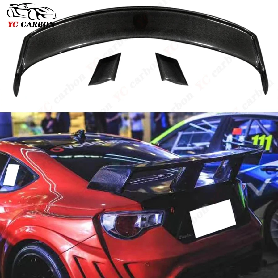 For Toyota GT86 Subaru BRZ 2012-2019 VRS style Carbon Fiber Tail fins Rear Trunk Spoiler Guide Wing Rear Wing Car Trunk Diverter