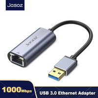 Jasoz USB to Ethernet Adapter RJ45 USB 3.0 to 10/100/1000 Gigabit Ethernet LAN Network Adapter for PC Nintendo Switch Mi Box S/3