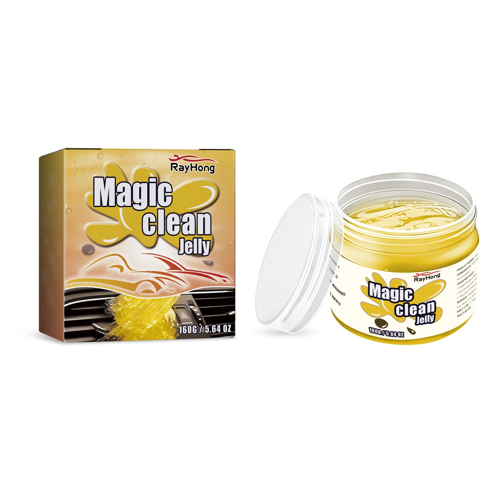 Car Yellow Cleaning Gel Car Interior Seat Wash-Free Refurbished Cleaning Removes Dirt And Dust Portable Decontamination Remover