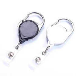 1PC Metal Retractable Badge Reel for Name ID Card Holder Students Bus Pass Card Badge Holder Rope School Office Supplies