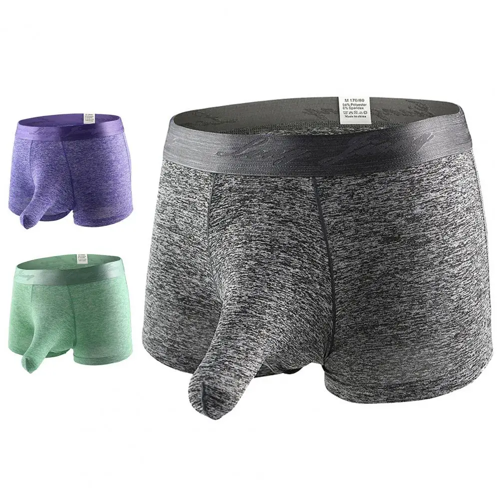 Longjiang Boxer Shorts Popular Men Fashion Underwears Solid Color U Convex Boxer Shorts for Sleeping