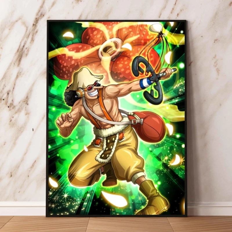 Canvas Art Walls Painting One Piece Kaido Newgate Friends Gifts Cartoon Character Picture Poster Home Comics Pictures Hanging