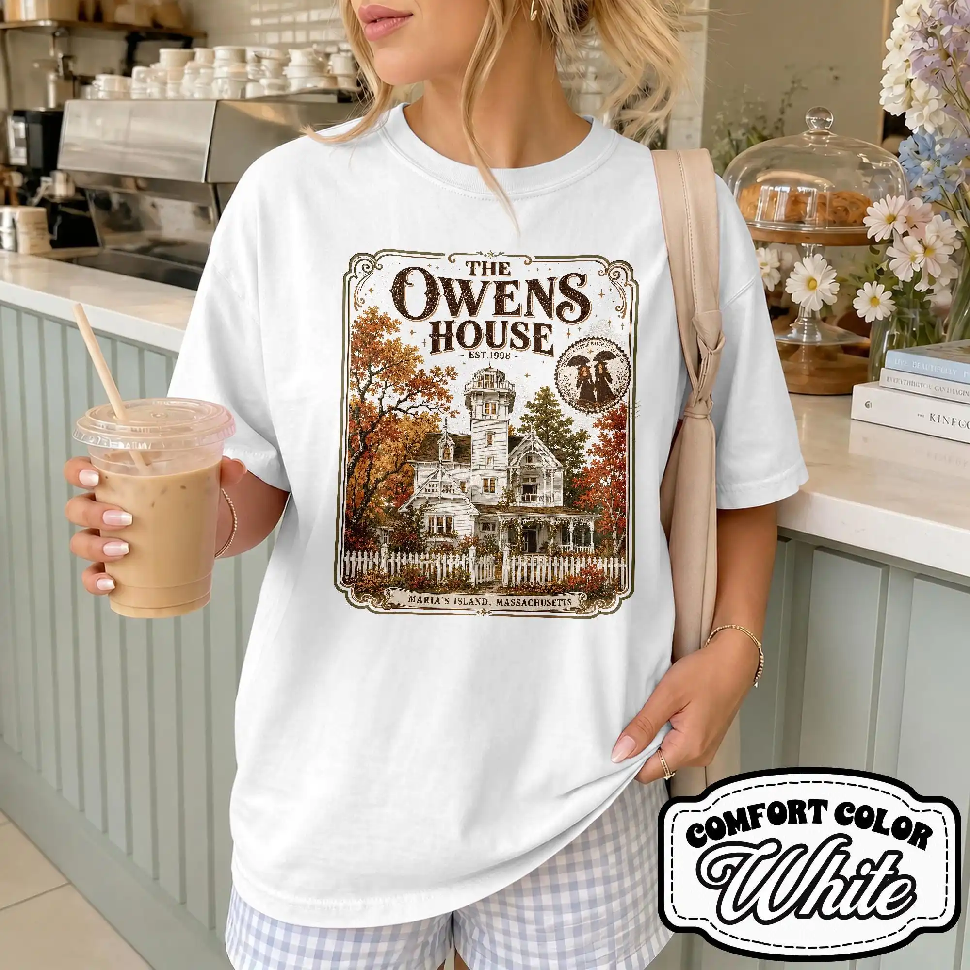 The Owens House Shirt, Owens Sisters Tee, Cozy Halloween Tshirt, Haunted House Tshirt, Gothic Witch Shirt view 3