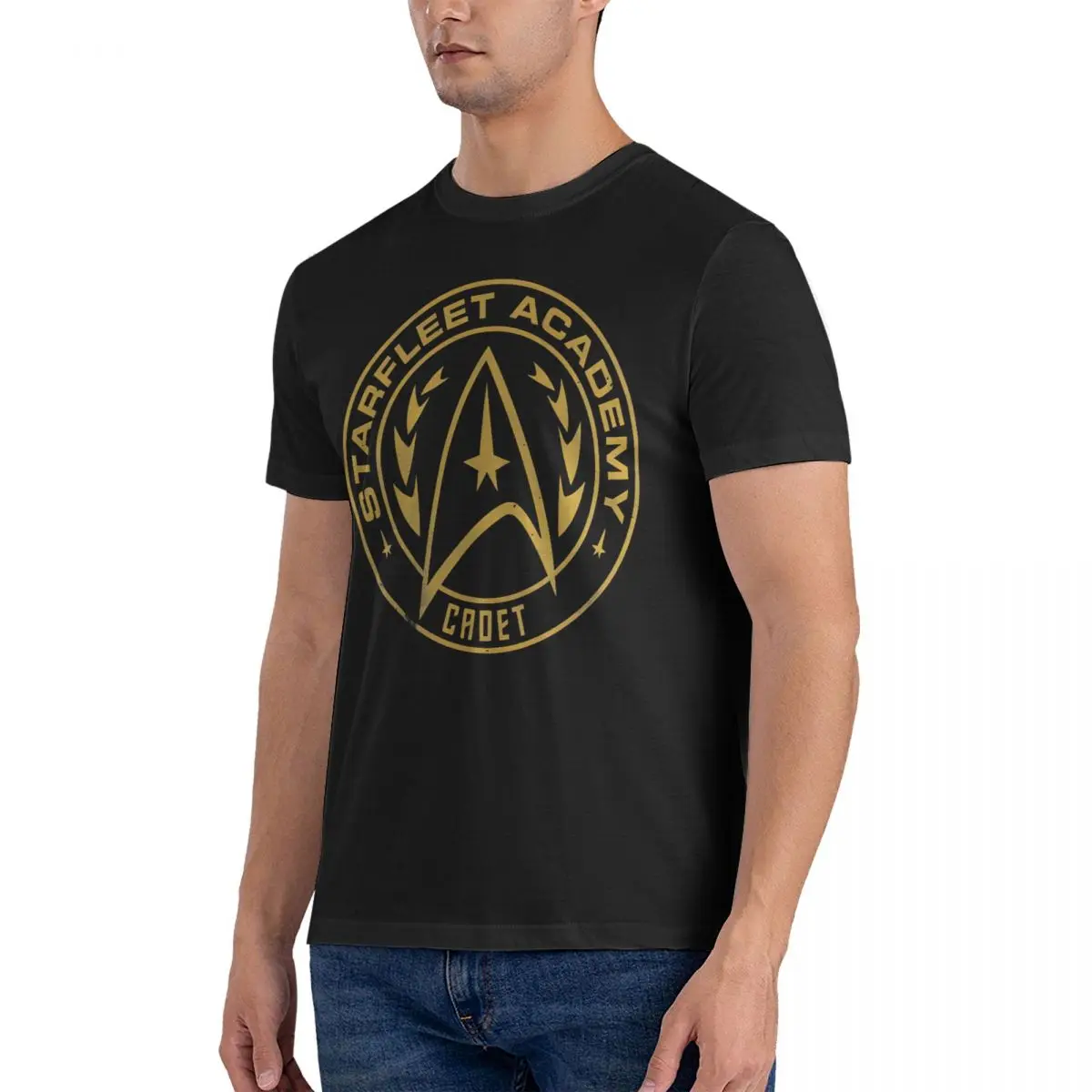 Starfleet Academy Cadet Emblem Men T Shirt S-Star T-Trek Crazy Tee Shirt Short Sleeve Crew Neck T-Shirt 100% Cotton Clothes