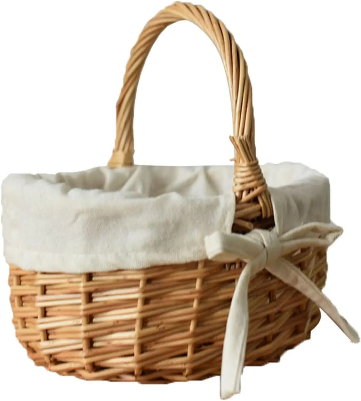 Small Wooden Gift Basket Round Woven Fruit Baskets Bulk Mini Picnic Baskets With Handle Garden Picking Berry Baskets