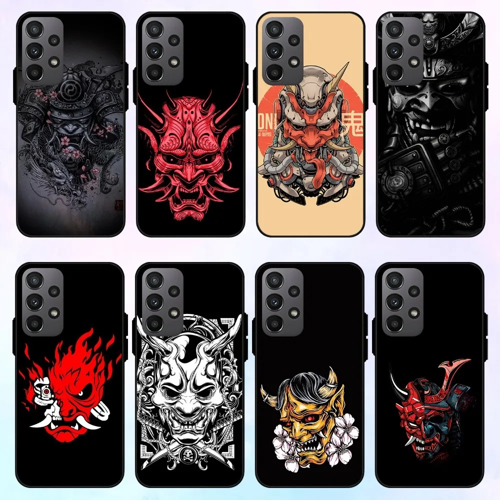 เคสโทรศัพท์ SAMURAI Oni Mask สำหรับ Samsung Galaxy S22 S23 S24 S30 Note 20 10 PLUS LITE FE ULTRA SHELL