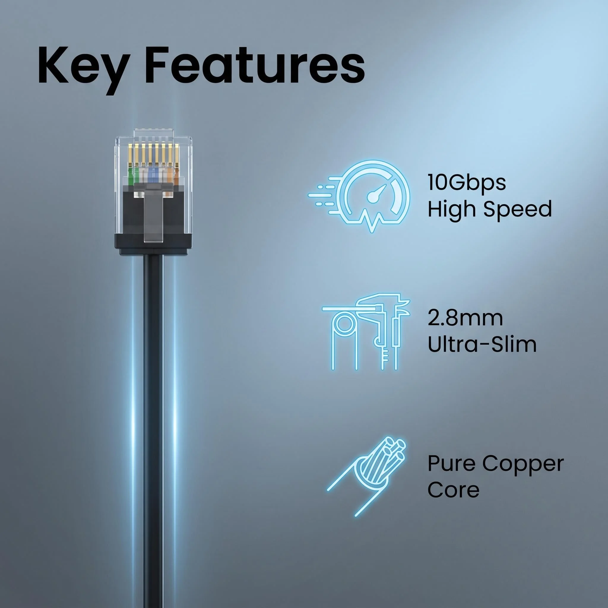 24 Pack CAT6A Slim RJ45 Short Ethernet Cable, 2.8mm OD Pure Copper 10Gbps High Speed Network Patch Cord for Home Wiring Switch