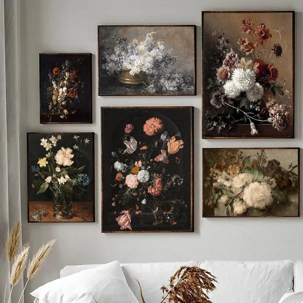 

Still Life Flower Canvas Painting Vintage Wall Art Rose Botanical Posters And Prins Nordic Wall Pictures Living Room Home Decor
