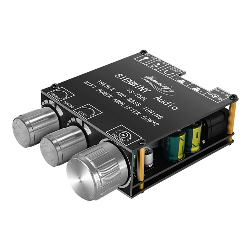 Carte d'amplificateur numérique Bluetooth YS-T50L 50Wx2 BT5.1 avec réglage des basses hautes frontales DC5-26V d'amplificateur audio stéréo