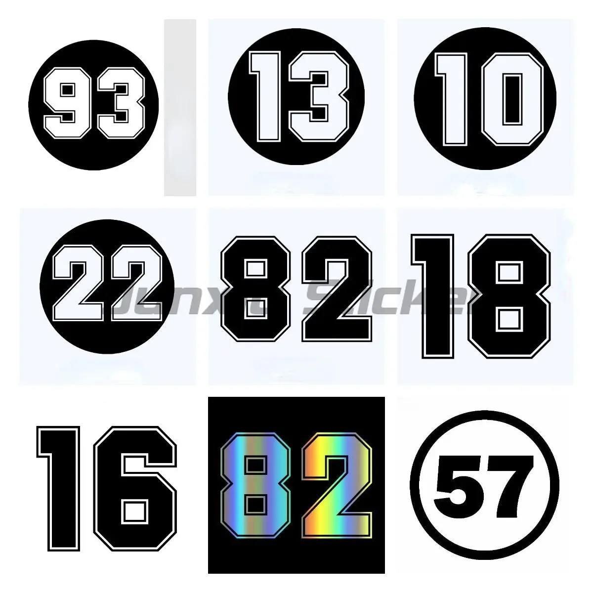 

Racing Car Sticker Number 8 12 10 16 22 82 93 In Circle Waterproof PVC Stickers for Motorcycle Bumper Body PVC Products