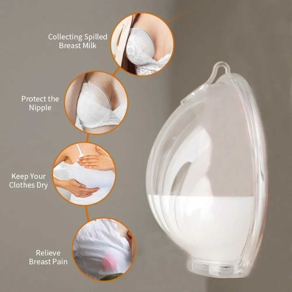 Soft Silicone Breast Milk Collector Portable Reusable Wearable Milking Device Leakproof HandsFree Reusable Breast Protectors
