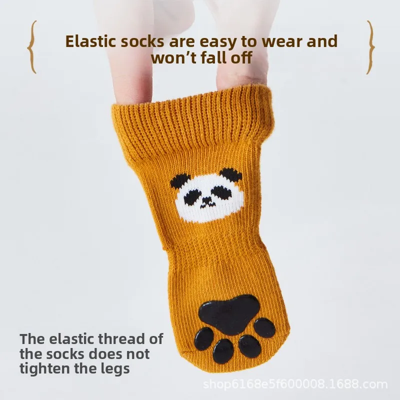 

New pet socks for dogs, comfortable for outdoor dog walking, with anti-slip points, wear-resistant, dirt-,Velcro fastening