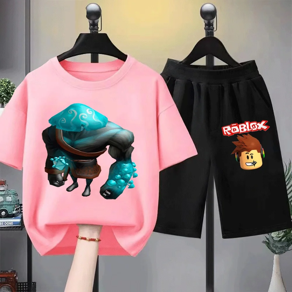 

ROBLOX Inspired Kids T-Shirt Set with Unique Character Design, Cool Blue and Black Colors, Perfect for Gaming Fans