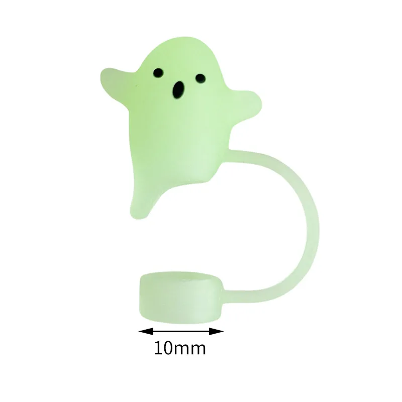 Silicone Ghost Dust Cap for Stanley Halloween Theme Dust-Proof Straw Protector Reusable Straw Cover Water Cup Tumbler Accessory - view 6