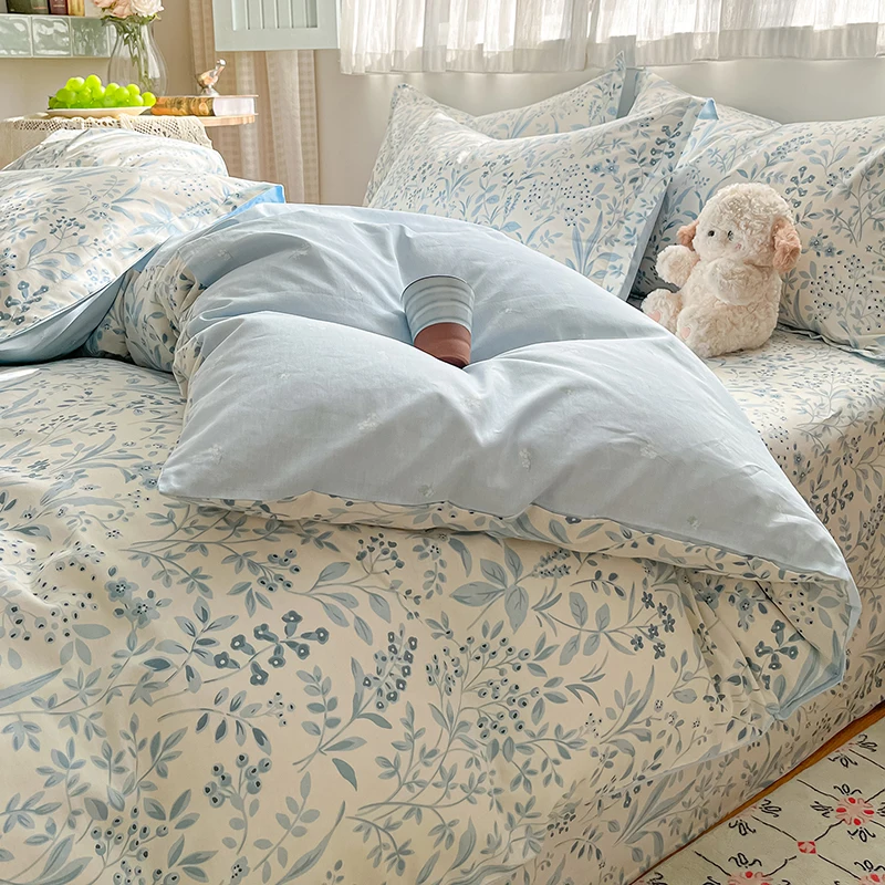 ربيع جديد 2026 أغطية لحاف زهور مطبوعة بالكامل من القطن أغطية مفروشات صديقة للبشرة وقابلة للتنفس 160X210 220X240 بدون كيس وسادة