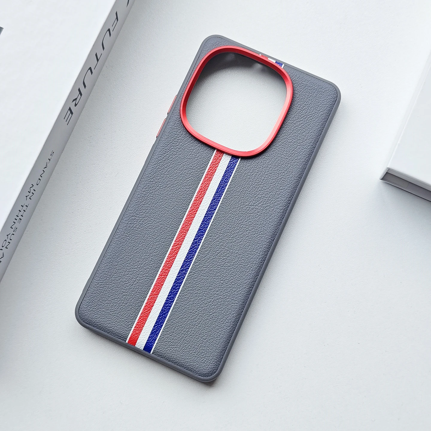 Funda de teléfono a rayas de tres colores para Vivo iQOO Z10 Turbo Pro Y300 GT, funda resistente a prueba de golpes de cuero PU de lujo a la moda para iQOO 13