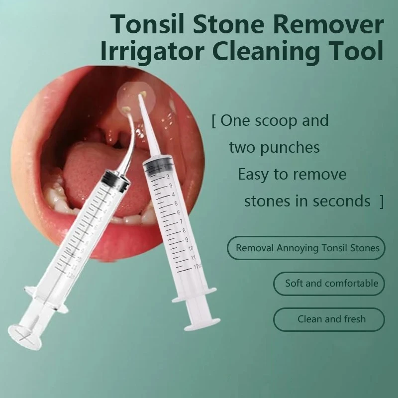 

12ml Oral Care Tonsil Socket Irrigator Dental Irrigation Syringe With Curved Tip Disposable Dental Instrument For Dentist Use