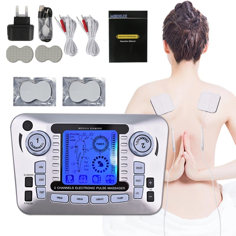 

Tens портативный иглоукалывание цифровой электрический импульсный массаж EMS стимулятор мышц физиотерапия массажер для тела машина