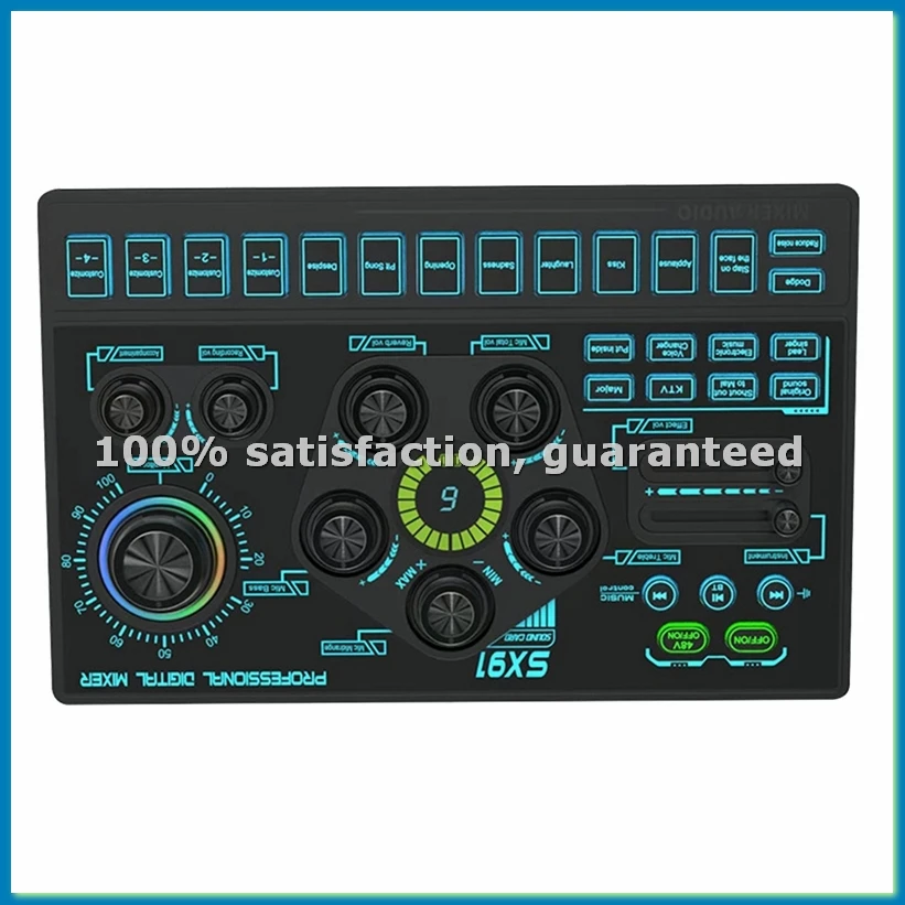

Звуковая карта SX91 Live Sound Card USB, профессиональный аудиомикшер, усилитель для живого выступления, ПК, ноутбука, мобильного телефона - A23U