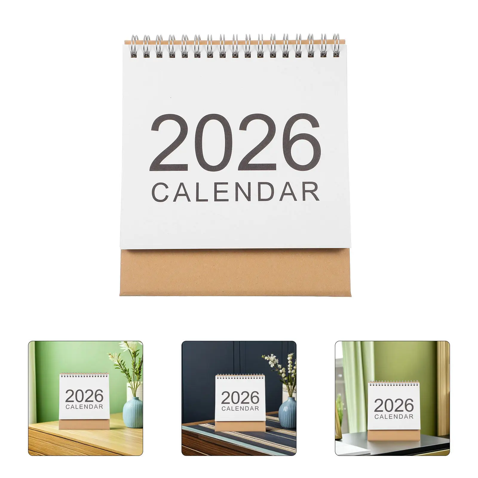 

2026 Mini Desk Calendar Standing Flip Planner Thick Paper Space Saving Design for Dorm Office Home Decor Academic Daily
