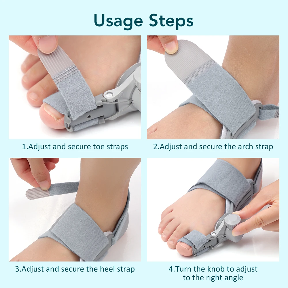 Bunion Adjuster Foot Hallux Valgus Braces Rotatable Toe Separator Straightener Adjustable Finger Toe Adjuster