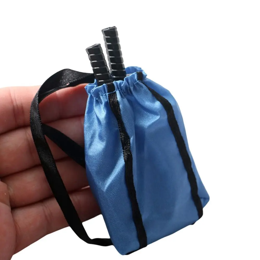 4PCS Photo Props Gift Creative Doll Tennis Racket Miniature Racquet Ball Bag 1/6 1/12 Sport Equipment  Dollhouse Accessories