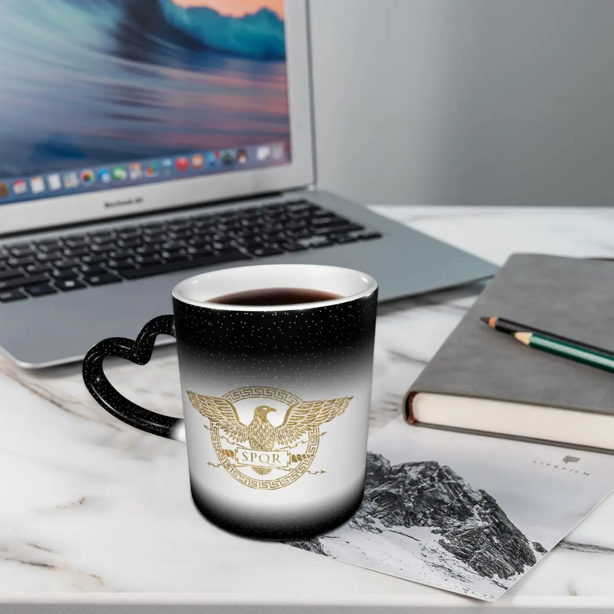SPQR Roman Empire Eagle Emblem Mug Funny Ceramic Coffee Cups Tea Mugs Milk Cup Drinkware Gift for Woman Man