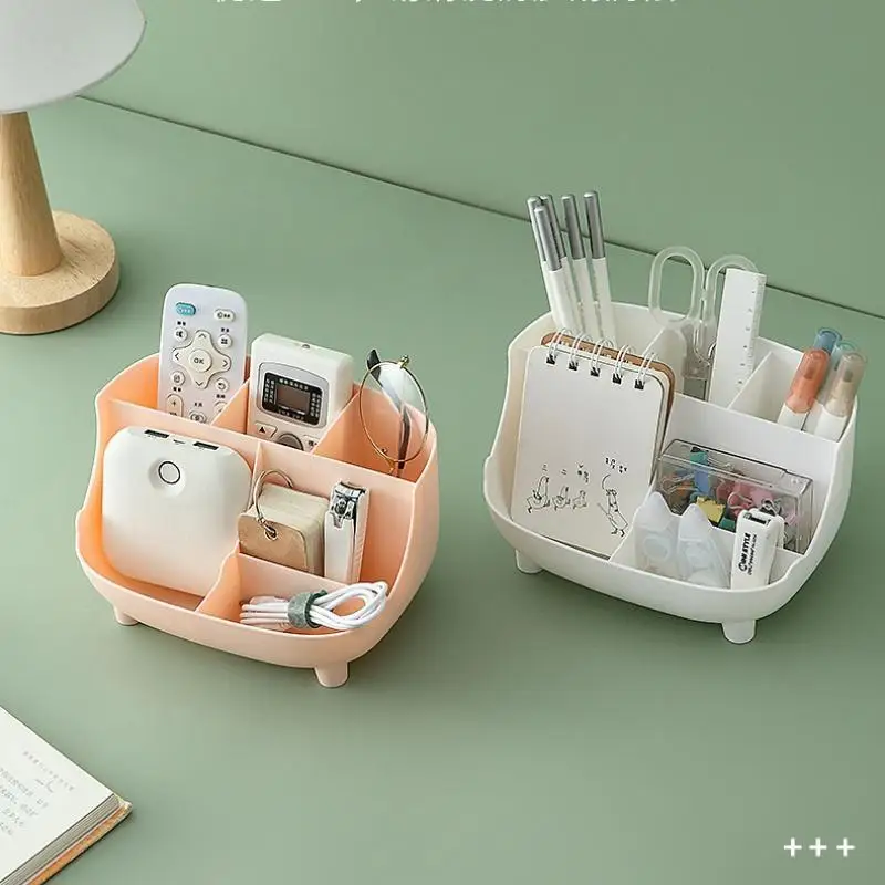 Creative 6 Grid Desktop Organizer Pen Holder Multifunctional Desk Makeup Pencil Storage Box School Office Stationery Stand