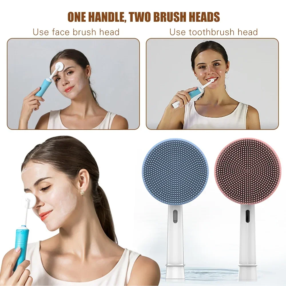 Toothbrush Handle Facial Massager Cleanser Brush Heads Massage For Face Facial Cleansing Brush Head Suitable For Electric