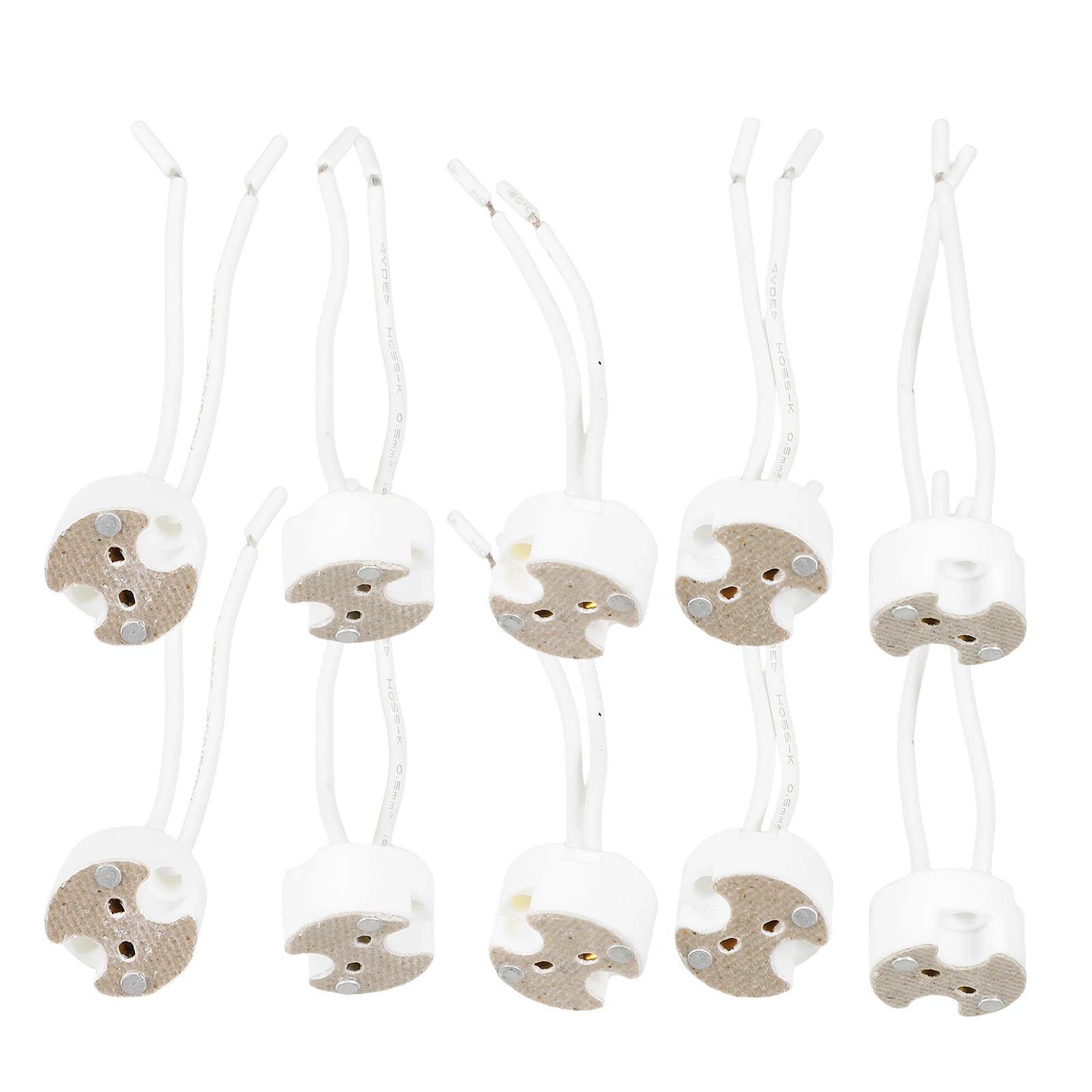 

10Pcs Ceramic Light Socket Adapter Silicone Wire Fireproof Lamp Base Replacement for Home Office Outdoor Light Fixtures