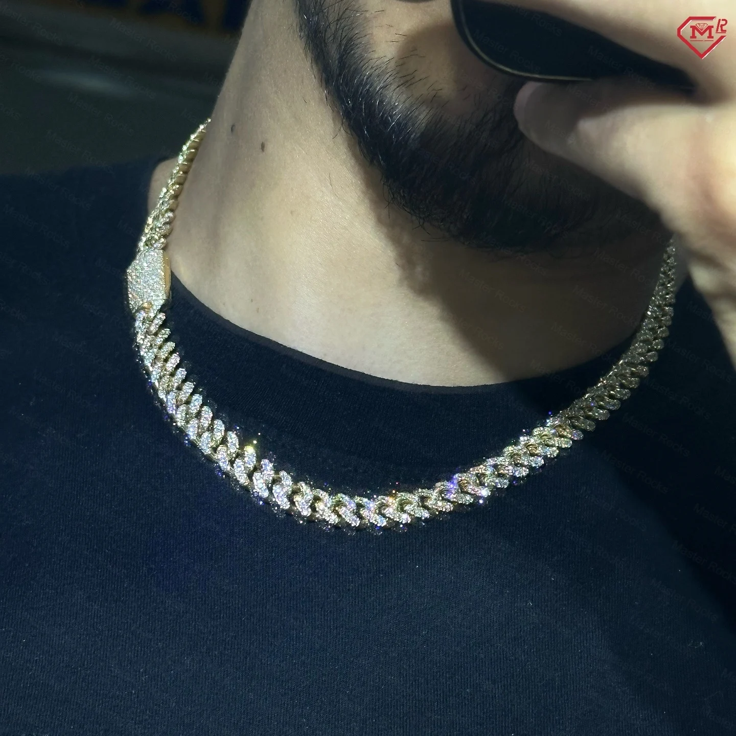 8mm Factory Cuban Chain Stunning Iced Out 925 Sterling Silver 14k Gold Plated Miami VVS Moissanite Cuban Link Chain