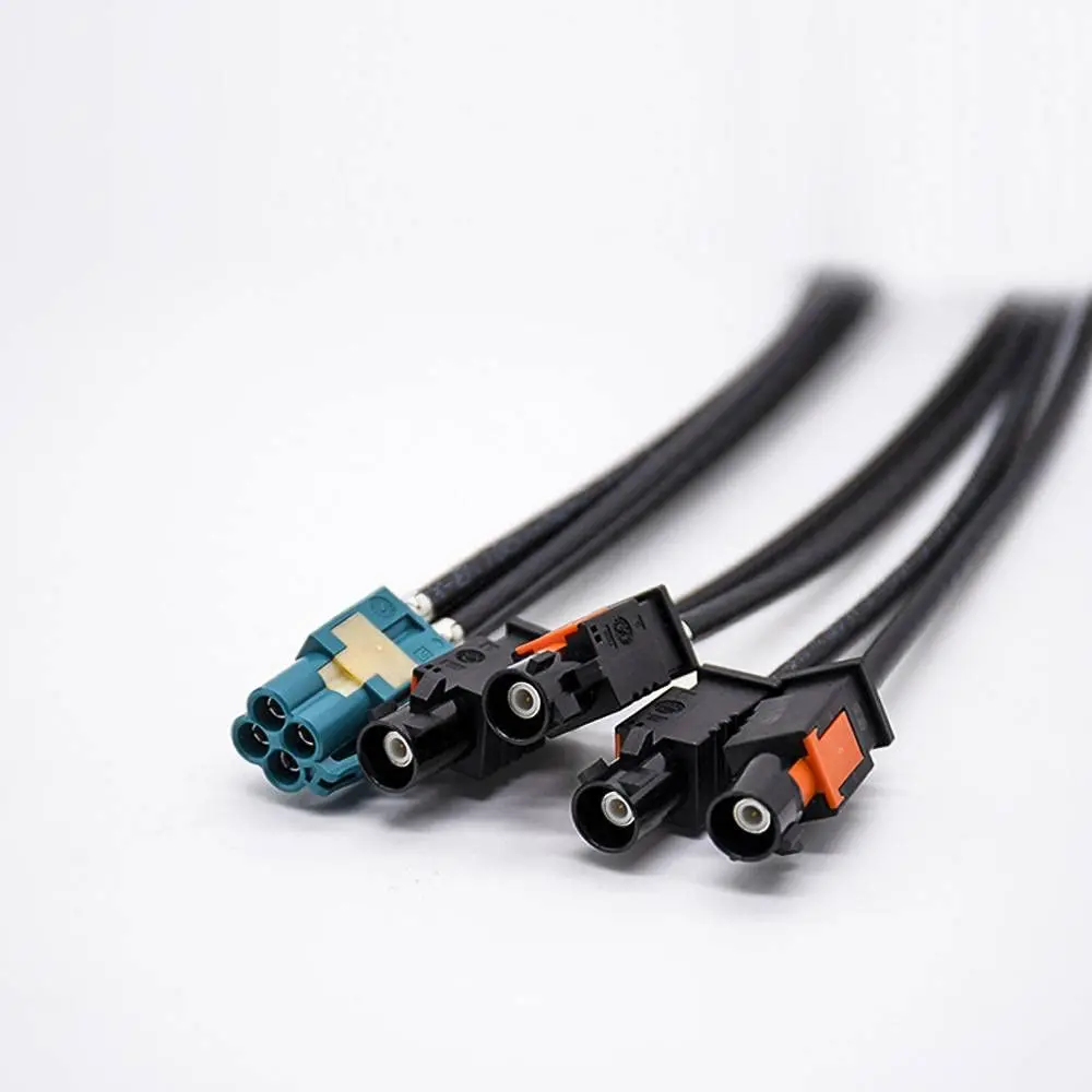 Mini FAKRA Z Female to 4x FAKRA A Male Cable, 20cm RG316, for Rosenberger AMK12D-102Z5-Y