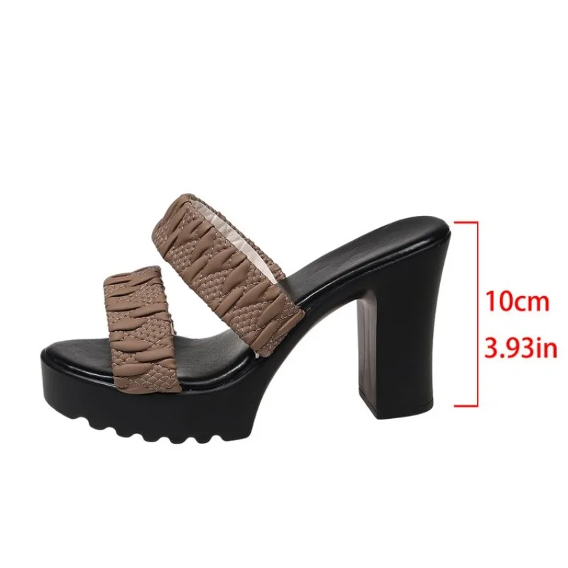 

2026 Summer Women's Comfortable Open-Toe Sandals, Fashionable New Style Elegant Banquet High-Heel Slippers, Size 35-43