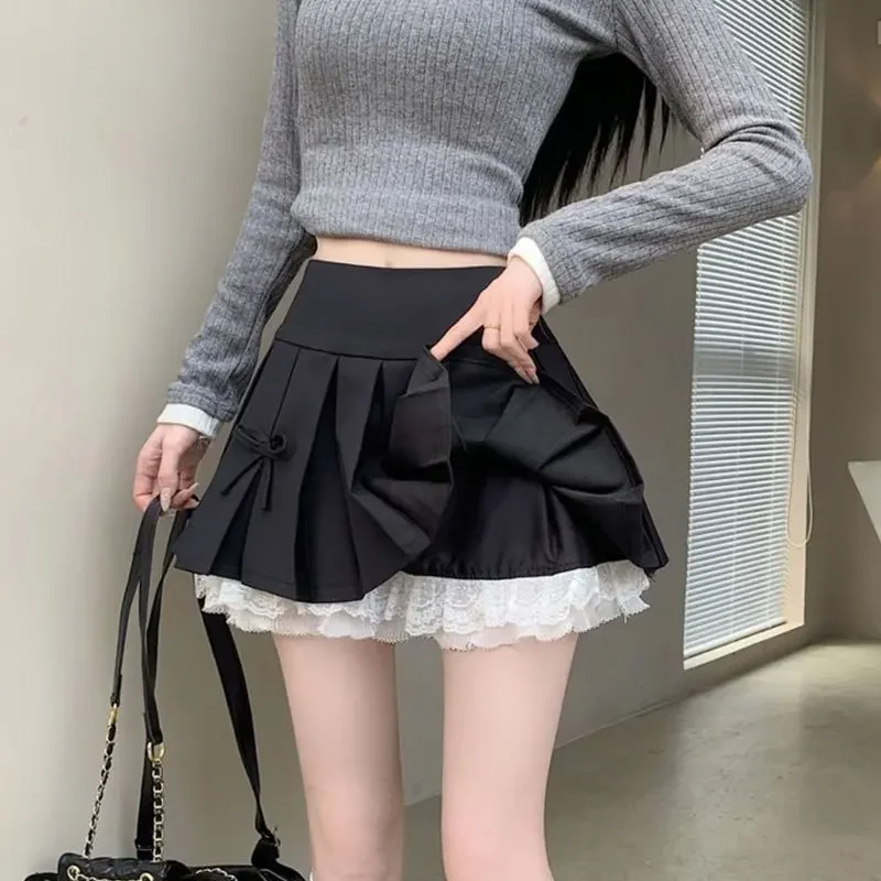 Greylace Flower Edge Patchwork Women's A- line Short Skirt New Style Sensibility Design Quality Tianmao Niche Spicy Girl