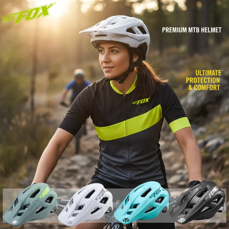 

BATFOX Women's MTB Cycling Helmet Streamlined Design Adult Mountain Bike Helmet a Fashion Pioneer for Mountain Biking Helmet