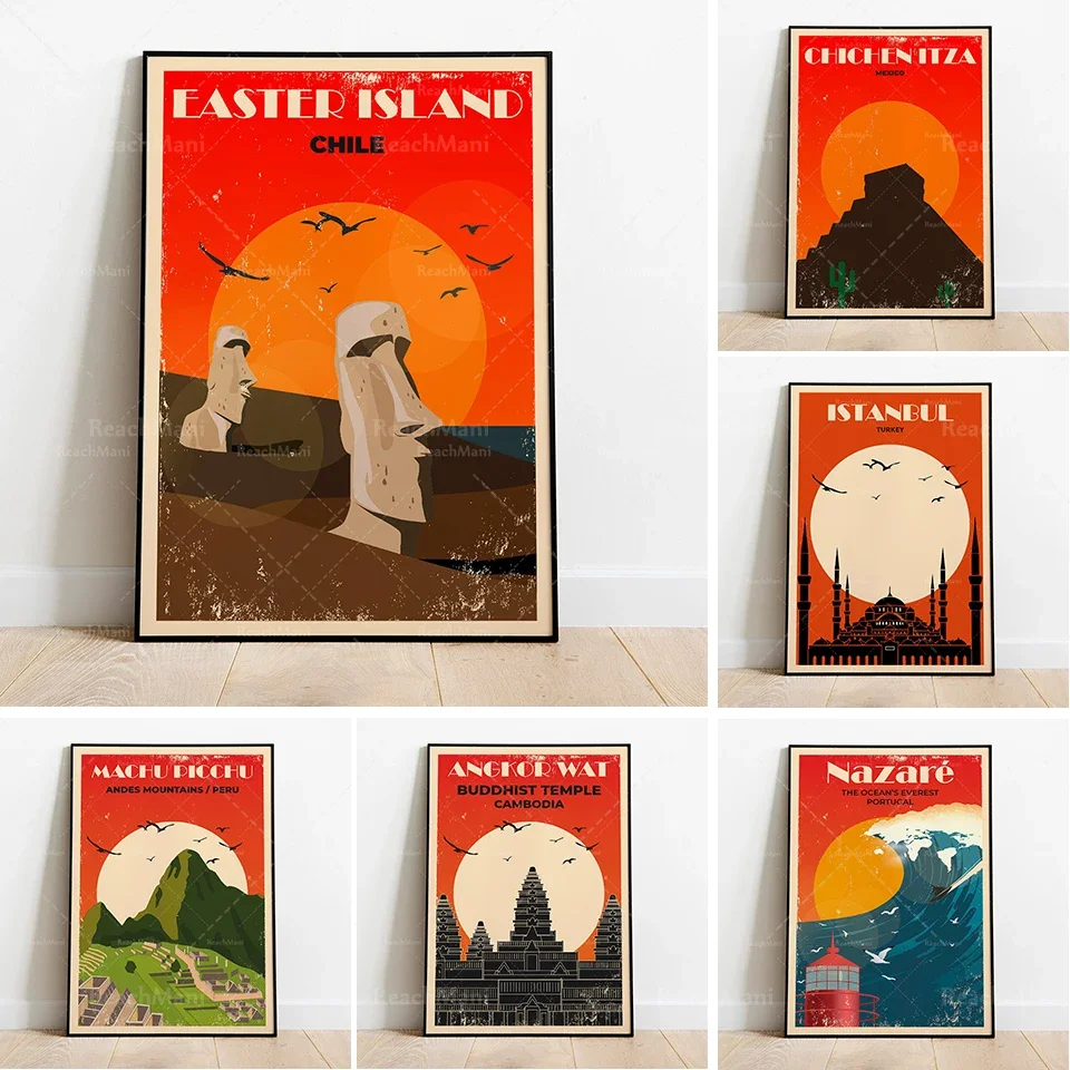 Machu Picchu, Peru, monument, Eiffel tower city travel poster