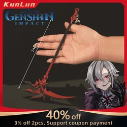 15cm/22cm Arlecchino Weapon Sickle Shaped Crescent Moon Alloy Model Game Genshin Impact Peripherals Desk Ornament Safe Toy Sword