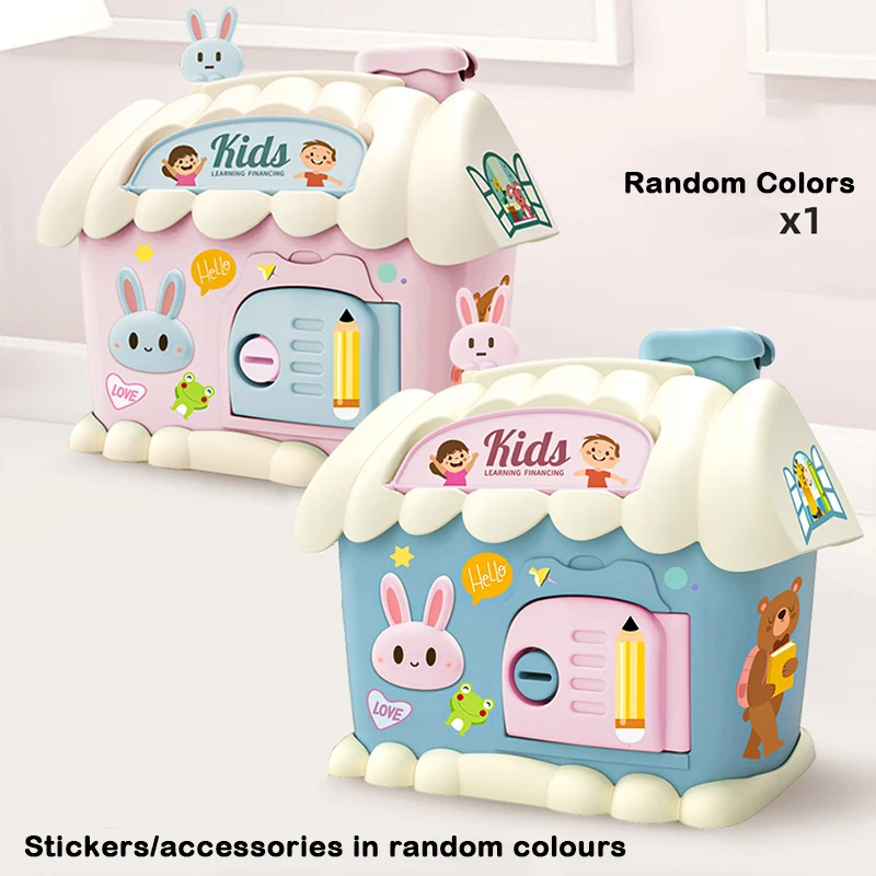 Children's Small House Money Bank Toys Can Save Can Take Multifunctional Cute Rabbit House Money Box Pen Holder Desktop Decor