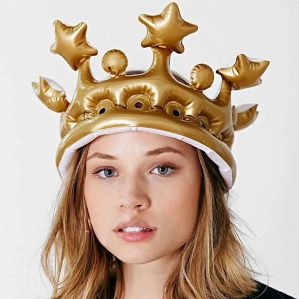 Inflatable Crown Hat Balloons High Quality Fun Crown Hat Happy Birthday Party Supplies Golden Crown hat