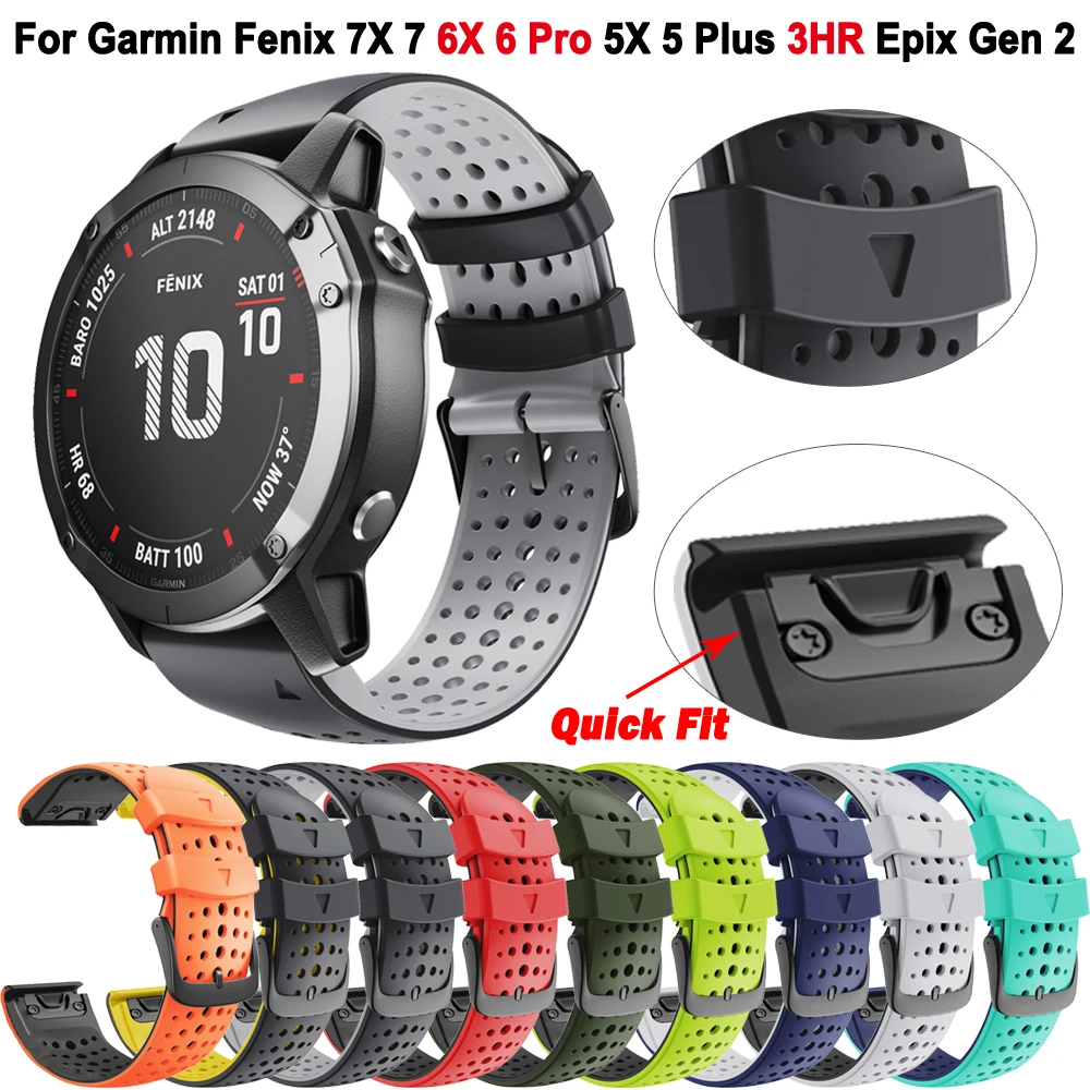 22Mm 26Mm Silicone Horlogeband Bandjes Voor Garmin Fenix 6X 6 Pro 7X 7 5 5X Plus 3HR 945 smartwatch Armband Quick Release Polsband