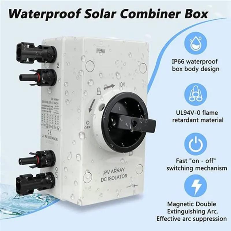 PORK-For Solar Photovoltaic System Compatible 32A DC Isolator Switch IP66 Waterproof PV Disconnect Switch With For -Connector