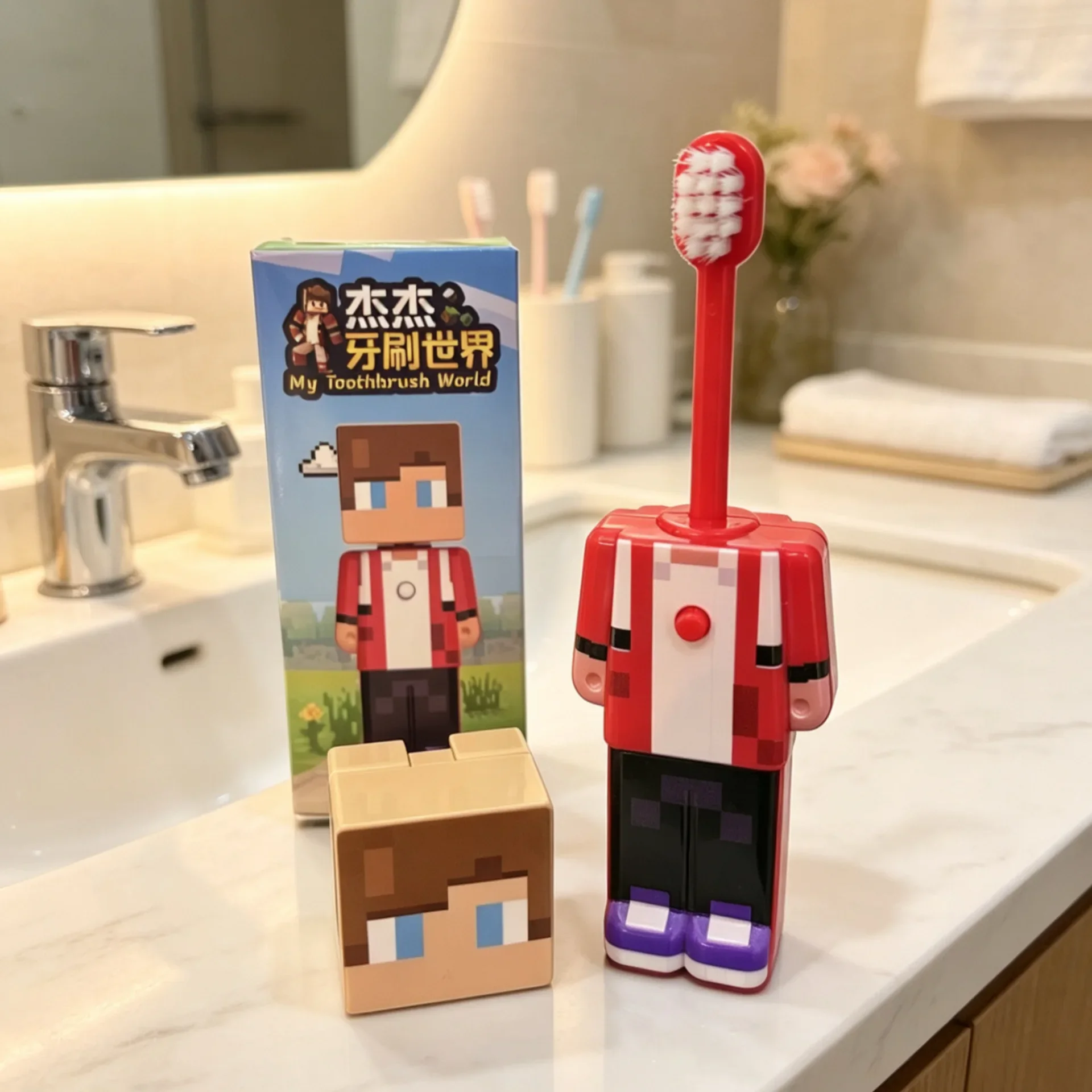 Neue Anime World Skalierbare Zahnbürste Niedliche MC-Figuren Transformierbare Zahnbürste mit Weichen Borsten Feinborstige Geschenke – Detail 10
