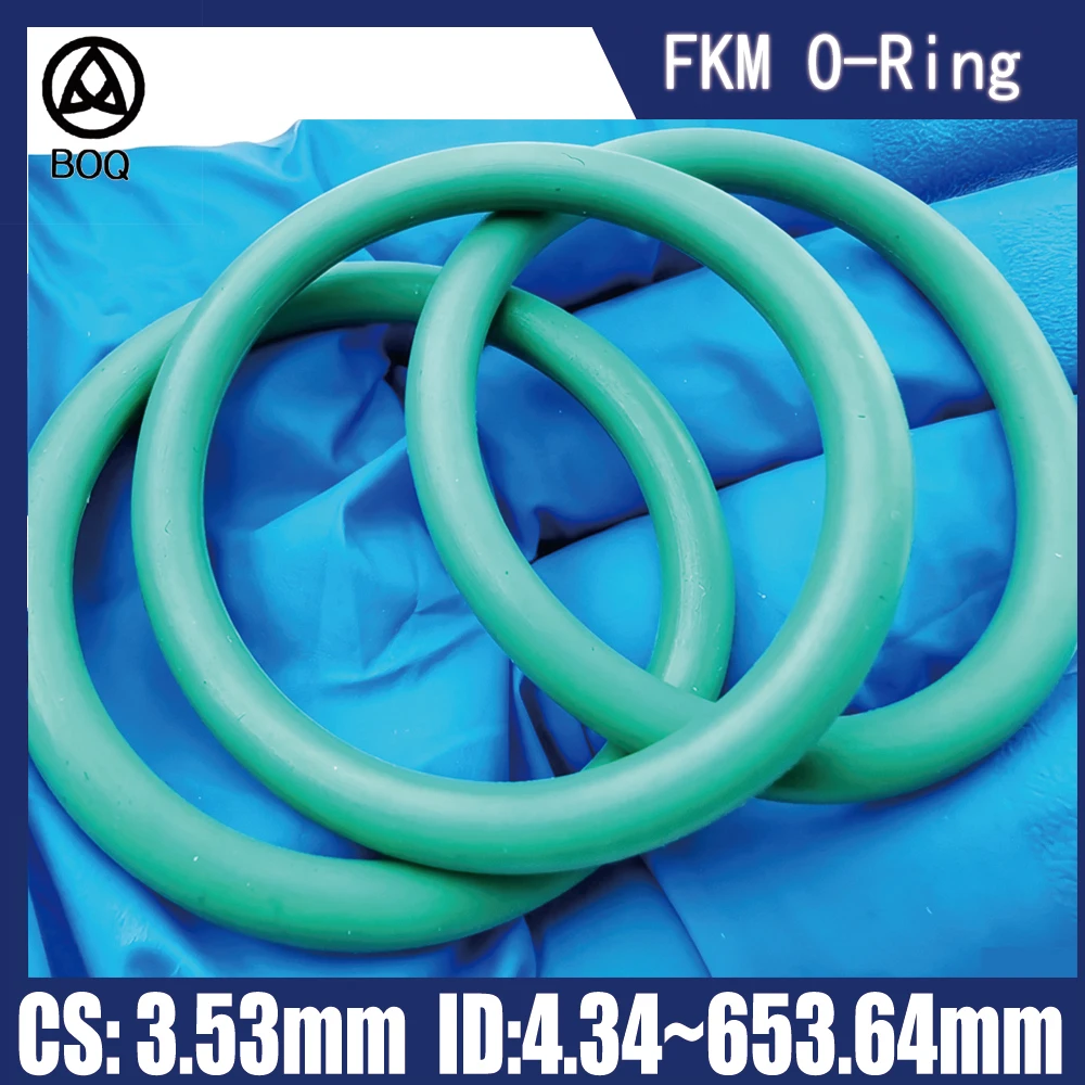 CS 3.53mm,Green FKM O Ring Seal Thickness Oil Gaskets Fuel Washer,Fluorine Rubber O-Rings Inner Diameter 4.34-653.64MM