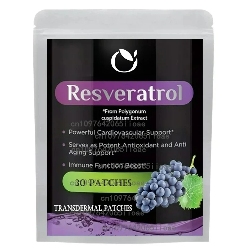 

30-пластыри Resveratrol Transdermal Patche поддерживает сердце, суставы, мозг, иммунитет, здоровье и борьба со старением