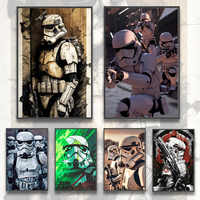 Star Wars Stormtrooper Self-adhesive Poster Movie Figures Home Decoration Painting Wall Art Bedroom Decor Wallpaper Kid Gift